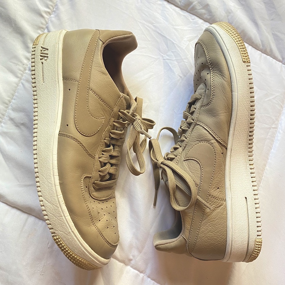 Nike Air Force Ones Beige Leather
